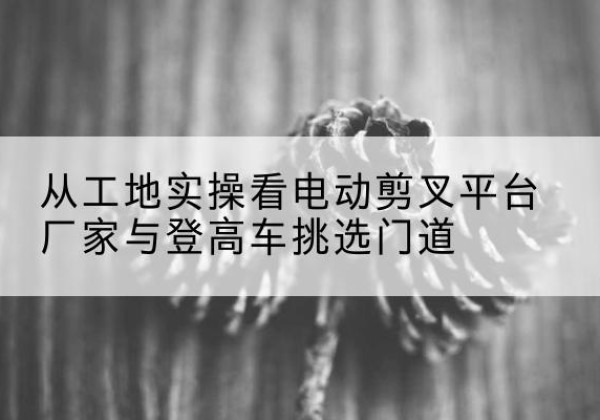 碑林电动剪叉升降平台厂家-从工地实操看电动剪叉平台厂家与登高车挑选门道